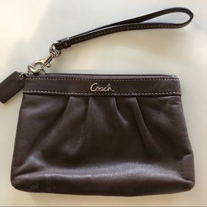 Brown Leather Coach Wristlet